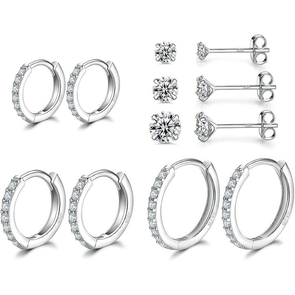 Girls 3 Pairs Sterling Silver Small Hoop Earring